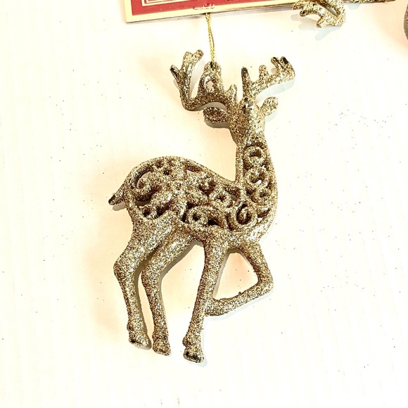 2 Christmas Gold Reindeer Tree Ornaments Christmas Decoration - NWT Gift… - Picture 8 of 8